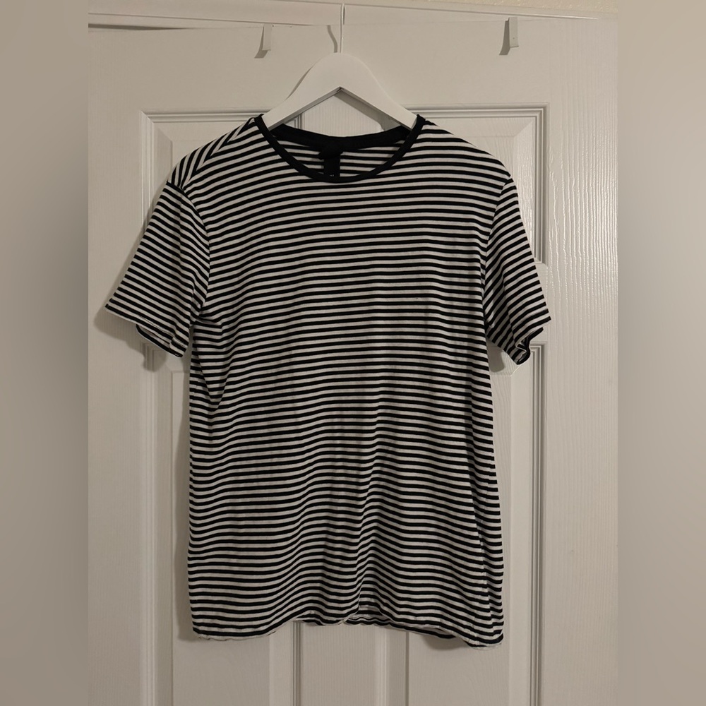 H&M Women’s Black and White Striped Tee